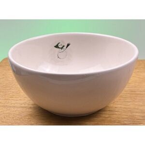 Williams-Sonoma Snowman Coupe Cereal Bowl Broom Winter Christmas Holiday